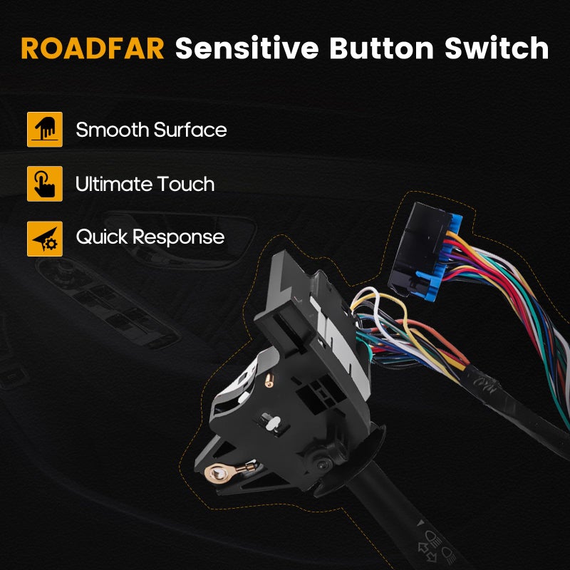 ROADFAR Turn Signal Switch Multi-Function Combination Switch, Push Button, Black, Manual Operation, Fits 2000-2005 Chevy Impala with Cruise Control, 2000-2005 Chevy Monte Carlo with Cruise Control - Image 4